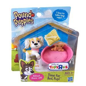 Hasbro Pound Puppies Time For Bed Pup Cocker Spaniel White Tan Figure New 2012
